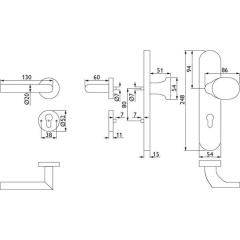 Kombi-Schutzgarnitur NW-103-2 VA 72mm 36-53mm TECWERK