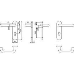 FS-Garnitur NW-445-1 VA 60 TS 42-78mm PZ rd DIN L/R TECWERK