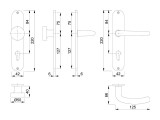 Langschildgarnitur Den.E58/302/1310Z VA F69 PZ 72mm DIN L/R HOPPE