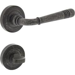 Rosetten-Drückergarnitur Helena Zamak F77 grau WC