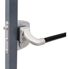 Panikschloss silber 4-Loch Mont.f.60-80mm Profile LOCINOX