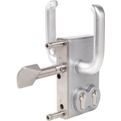 Doppelzylinderschloss silber 3-Loch Mont.f.40-120mm Profile LOCINOX