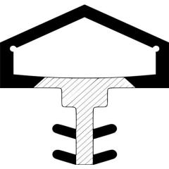 Zimmertürdichtung ADTP-401-2K Nut 4mm 12mm weiß m.2 Komponenten Pro L.25m GFA