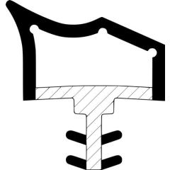 Zimmertürdichtung ADTP-433-2K Nut 4mm 12mm weiß m.2 Komponenten Pro L.25m GFA