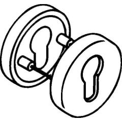 Schlüsselrosetten-Paar 306.23PB 99 Ku.99 Schildst.10,5mm PZ rd.HEWI