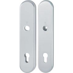 Langschildpaar F1 Alu.silberfarben F1 PZ 92mm HOPPE