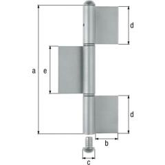 Konstruktionsband 3-tlg.z.Anschweißen STA rohRundkopf 220/50/14/70mm GAH