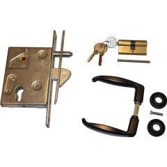 Schiebetürschloss-Set PZ PZ 25/50/72/8mm verz.ktg.Stulpl.210mm HBS-BETZ