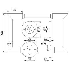 FS-Garnitur NW-492-1 VA 60 TS 45-58mm PZ rd.DIN L/R TECWERK