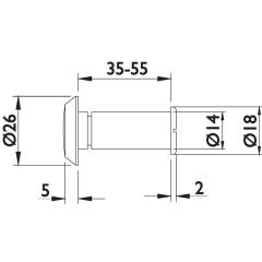 Türspion NW-4700 MS verchr.180Grad 35mm TECWERK