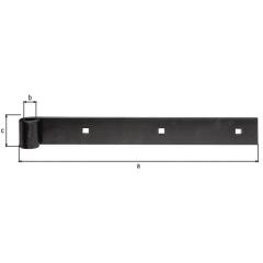 Ladenband B.35mm L.300mm STA schwarz ku.-besch.ger.GAH | 10 Stück