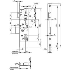 RR Einsteckschlösse 1438 PZ 45/92 VA rostfr.Riegelausschl.24mm 245mm WILKA