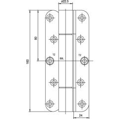 Objektband VARIANT VN 1939/160 VA ma geb.160kg 22,5mm DIN L/R gef.Tür SIMONSWERK