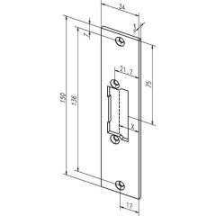 Flachschließbl.21C VA ma ktg.B.34xL.150mm DIN L/R ASSA ABLOY