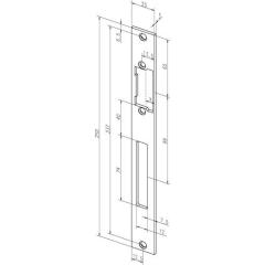 Flachschließbl.691 VA ma ktg.B.25xL.250mm DIN L/R ASSA ABLOY