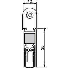 Türdichtung Doppeldicht® M-12/35 1-393 2-s.L.1083mm Alu.silberf.HLT ATHMER