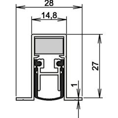 Türdichtung Schall-Ex® DUO L-15/28 OS 1-404 2-s.L.958mm Alu.silberf.HLT ATHMER