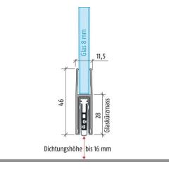 Türdichtung KG-F8 schmal 1-s.L.959mm Alu.silberf.GLT PLANET