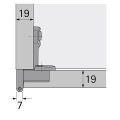 Grundscharnier Selekta Pro 2000 vorliegend,halb vorliegend Auflage 11mm vern.