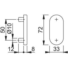 Feuerschutz-Schlüsselrosette FS-E55S VA F69 Schildst.8mm BL ov.HOPPE