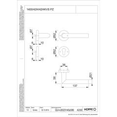 Rosettengrt.Ams.1400/42H/42HKVS Alu.F1 rd.PZ DIN L/R D/D HOPPE