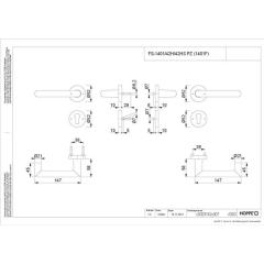 FS-Garnitur Rotterdam FS-1401/42H/42HS Alu.F9714M schw. ma D/D TS 40-65mm PZ rd.