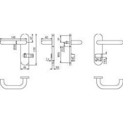 Kurzschildgarnitur NW-411-1 VA ma PZ Drückergrt.TECWERK
