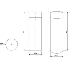 Wandtürpuffer VA ma geschl.L.90mm TECWERK