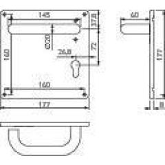 FS-Garnitur NW-445-4 VA 60 D/K TS 39-52mm PZ quad.DIN re.TECWERK