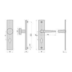 Aluminium-Vollmaterial-Schutzbeschlag | Langschild eckig (PZ) 72/8 mm, Alu F1