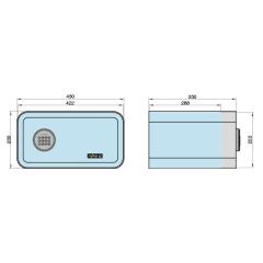 mySafe 430 Elektronik-Möbel-Tresor | mit Code, alarmgesichert / zitronengelb