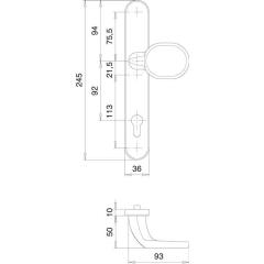 Profiltürgarnitur 1300/K22/035 Alu.F1 PZ EDI