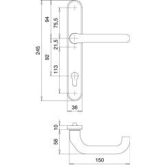 Profiltürgarnitur 1300/0035 VA EST PZ EDI