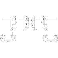 Kurzschildgarnitur Paris E138Z/353K VA F69 OB rd Drückergrt.HOPPE