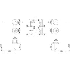FS-Garnitur Ams.FS-E1400/42H/42HS VA F69 D/D TS 40-65mm PZ rd.DIN L/R HOPPE