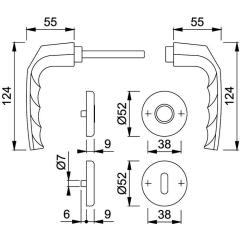 Rosettengrt.Birm.1117/17KV/17KVS Alu.F1 rd.OB DIN L/R D/D HOPPE