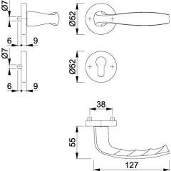 Rosettengrt.NY 1810/42KV/42KVS Alu.F1 rd.PZ DIN L/R D/D HOPPE