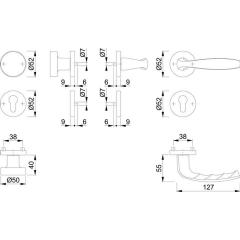 Rosettengrt.NY 58/42KV/42KVS/1810 Alu.F1 rd.PZ DIN L/R D/K HOPPE