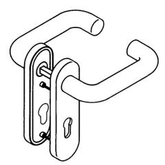 Kurzschildgarnitur 111R02.110 99 Ku.99 FBM rd Drückergrt.HEWI