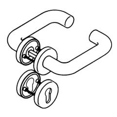 FS-Garnitur 111R11.230 Ku.90 D/D TS 48-58mm PZ rd DIN L/R HEWI