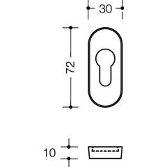 Schutzrosettenpaar 316XAES VA XA ov.o.ZA S.10mm HEWI