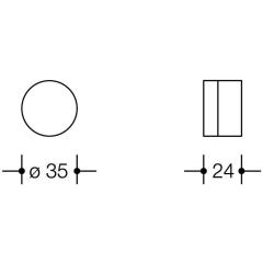 Wandtürpuffer 610 Ku.97 lichtgrau L.24mm HEWI