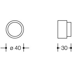 Wandtürpuffer 611.30 Ku.99 reinweiß L.30mm HEWI