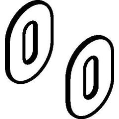 Schlüsselrostten-Paar 306XAM VA XA Schildst.1,5mm BB ov.HEWI