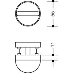 Schlüsselrosetten-Paar 306.23PBNR 99 Ku.99 Schildst.10,5mm WC/FBM rd.HEWI