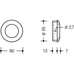 Schiebetürmuschel 538.60MLB PA 90 tiefschwarz ma rd.TS ab 22mm f.HLT
