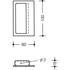 Schiebetürmuschel 539B PA 99 reinweiß ma rechteck.TS ab 19mm f.HLT