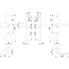 Schutzgarnitur Tôkyô 76G/3331/3410/1710 Alu.F1 92mm 66-71mm HOPPE