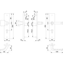 Schutzgarnitur London 61G/2221/2210/113 Alu.F1 92mm 67-77mm HOPPE