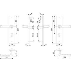 Schutzgarnitur London 113/2221/2210 Alu.F1 72mm 37-47mm HOPPE